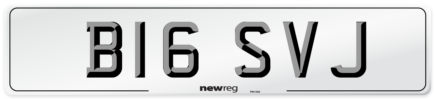 B16 SVJ Number Plate from New Reg